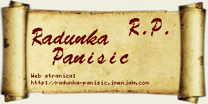 Radunka Panišić vizit kartica